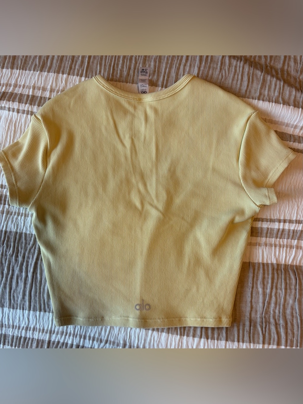Light Yellow Ribbed alo tee
